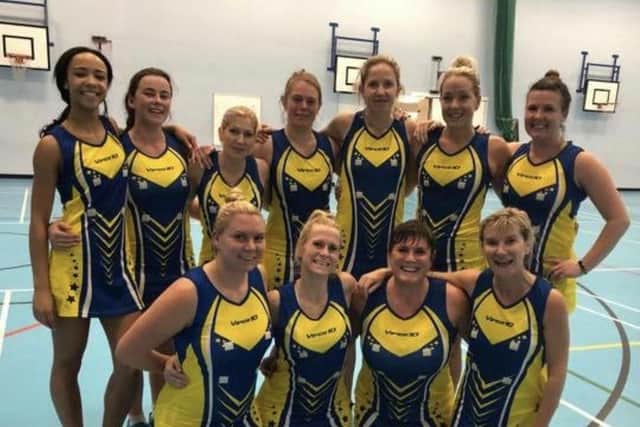Shooting Stars Hampshire squad who won division two to earn promotion