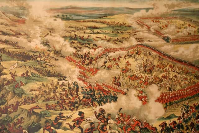 A chromolithograph of the Battle of Tamanieb, Sudan in 1884