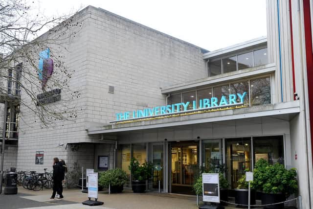 The scene of a stabbing in Ravelin Park, Portsmouth, after an argument spilled out of the University of Portsmouth library in Cambridge Road, Portsmouth, into the park on Thursday, March 21.
Picture: Sarah Standing (210319-2665)