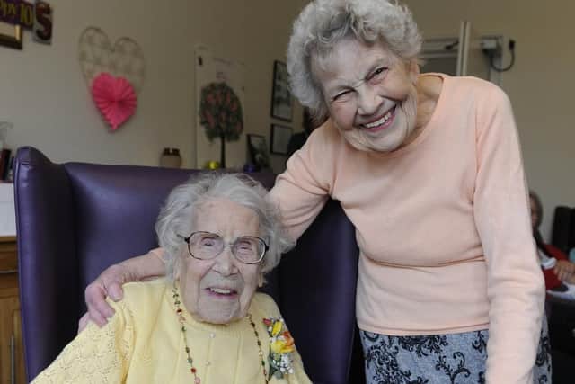 Kathleen with her daughter Shirley Davies. 
Picture: Ian Hargreaves  (160319-4)