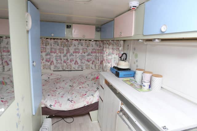 The inside of the caravan which Becky is using to house a homeless man and his dog.
Picture: Habibur Rahman