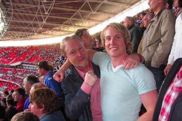 Vince Glavin and son Danny at Wembley