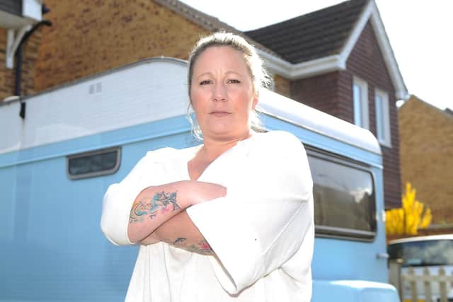 Furious Becky Catchpowle is launching a battle to try to carry on using her caravan to give homeless people a place to sleep.
Picture: Habibur Rahman
