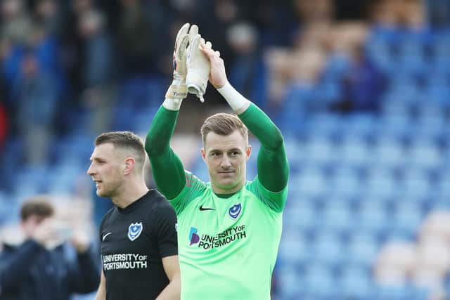 Been an unused substitute at Wembley three times with Shrewsbury (twice) and Walsall. Goalkeeper has been an ever-present for Pompey in League One this term.