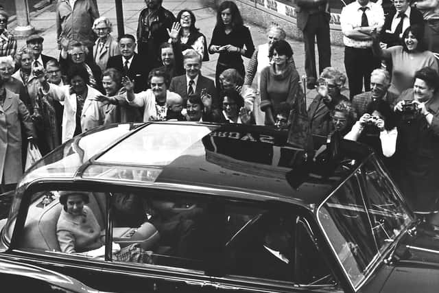 Here we see the Queen passing the Odeon cinema in London Road, North End in 1977. Photo: Jerry Crane.