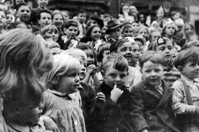 I just love photographs with Portsmouth people in them. Here we see children at a VE Day street party. Photo: Mr Wilson
