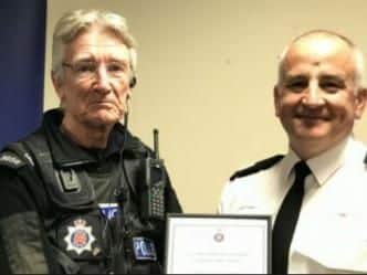 Special Constable Keith Smith (left) caught the suspect who was 45-years his junior. Picture: Essex Roads Police/ Twitter