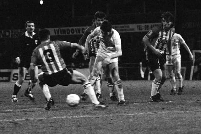 Sunderland in action against Hartlepool in the 1987/88 Sherpva Van Trophy