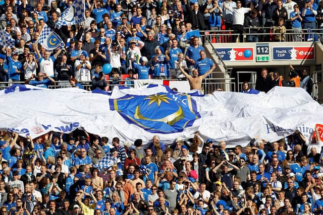 Pompey fans at Wembley for the 2010 FA Cup semi-final against Spurs Picture: Allan Hutchings