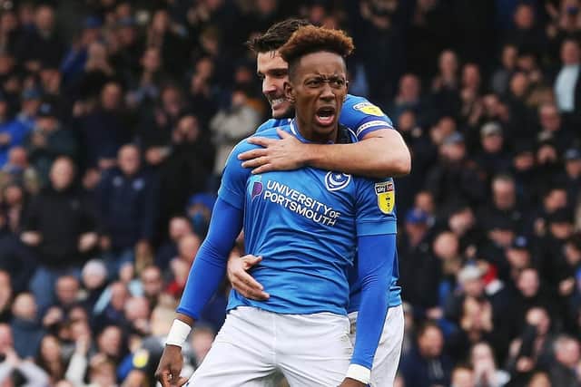 Pompey winger Jamal Lowe Photo by Joe Pepler.
