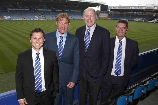 Mark Catlin, right, with, from left, Andy Redman, Eric Eisner, Michael Eisner Photography by Habibur Rahman