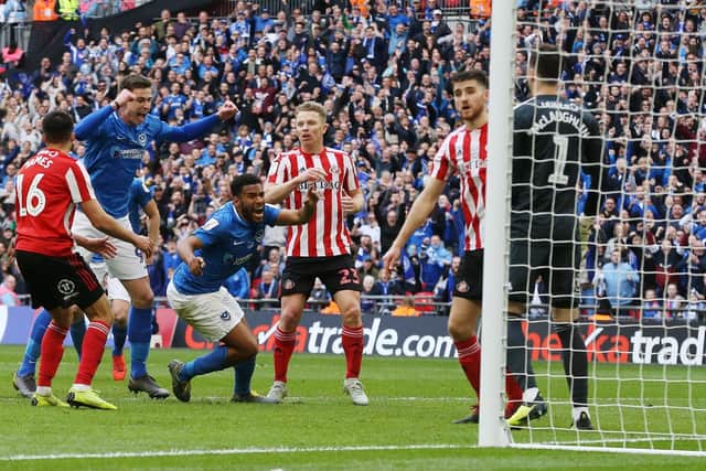 Nathan Thompson scored to get Pompey back level and on the road to what turned out to be a dramatic victory. Picture: Joe Pepler