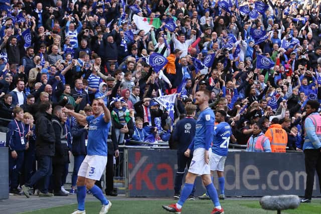 Pompey fans at Wembley. Picture : Habibur Rahman
