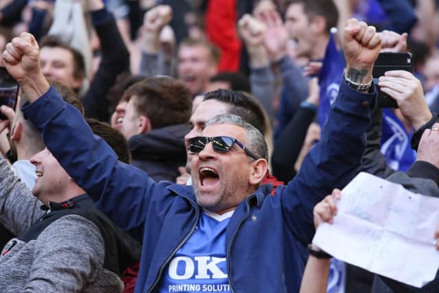 Pompey fans at Wembley. Picture : Habibur Rahman