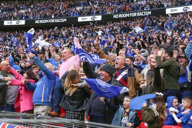 Pompey fans at Wembley. Picture : Habibur Rahman