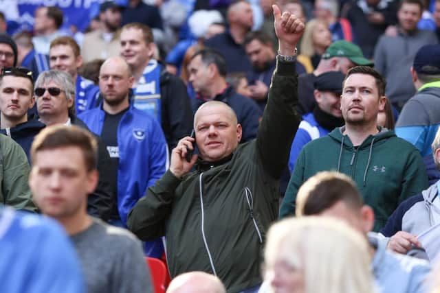 Pompey fans at Wembley. Picture : Habibur Rahman