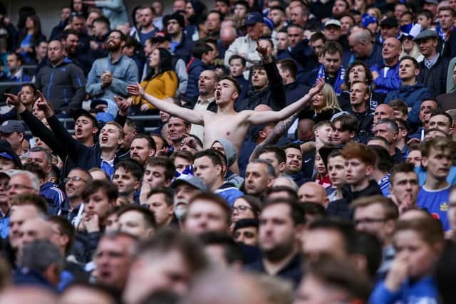 Pompey fans at Wembley. Picture : Habibur Rahman