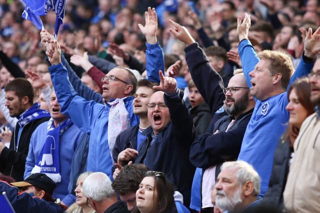 Pompey fans at Wembley. Picture : Habibur Rahman