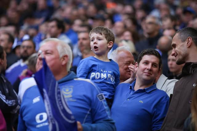 Pompey fans at Wembley. Picture : Habibur Rahman