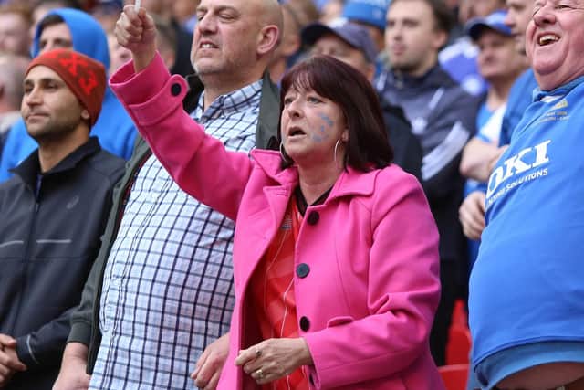 Pompey fans at Wembley. Picture : Habibur Rahman