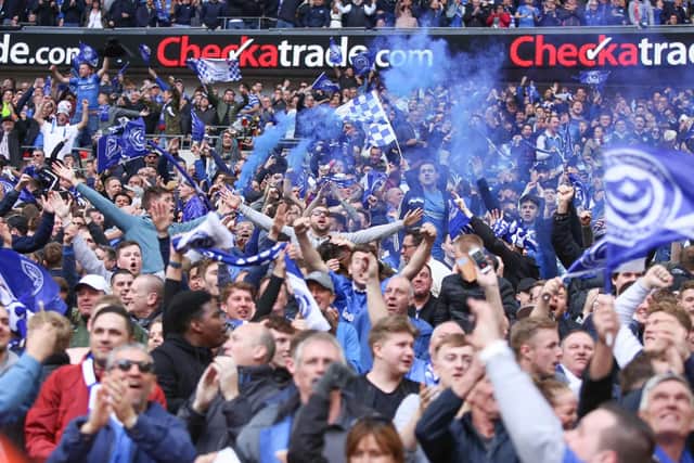 Pompey fans at Wembley. Picture : Habibur Rahman
