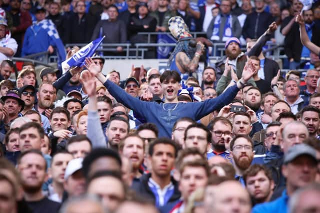 Pompey fans at Wembley. Picture : Habibur Rahman