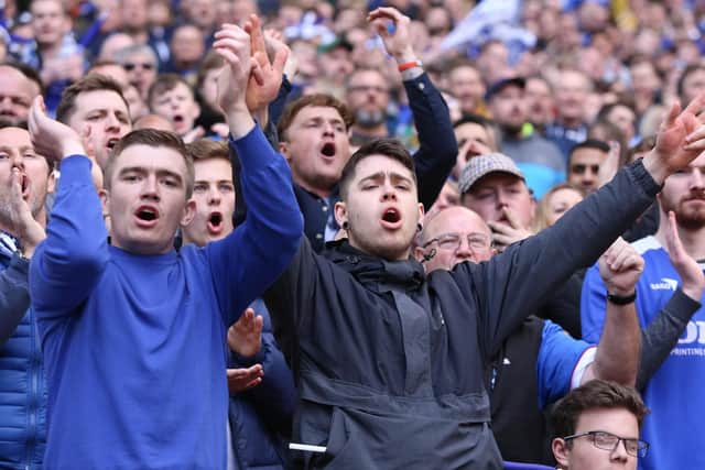 Pompey fans at Wembley. Picture : Habibur Rahman
