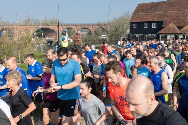 Guy Whittingham starts the Fareham parkrun and kicks off the weekend of Wembley celebrations in style