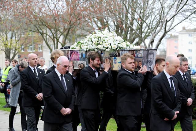 The funeral of Aaron Bache
Picture: Sarah Standing (020419-4632)