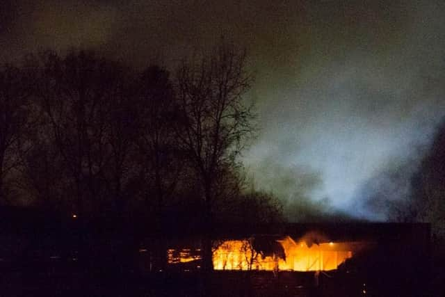 A fire broke out at a tip in Chichester last night. Picture: West Sussex Fire and Rescue Service/ Twitter