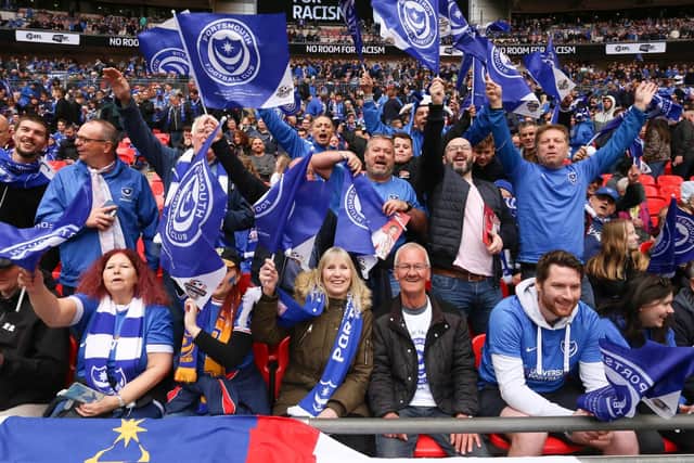 Pompey fans enjoying their Wembley day out