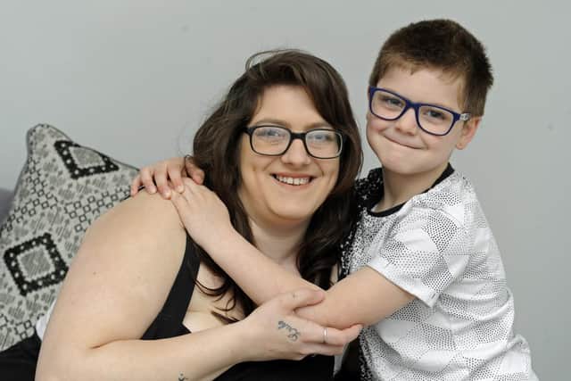 Natalie Wilson from Portsmouth with her son Travis Atkins, five
Picture: Ian Hargreaves (310319-6)