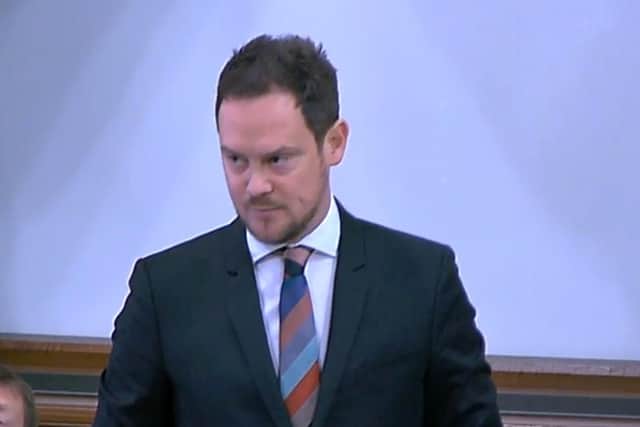 Stephen Morgan speaking at the debate regarding veteran suicide.