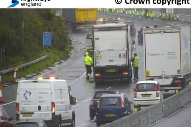 Drivers are facing lengthy delays on the M27 this morning. Picture: Highways England