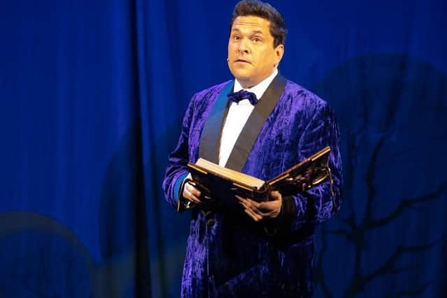 Dom Joly on stage as The Narrator in the Rocky Horror Show. Picture by David Freeman