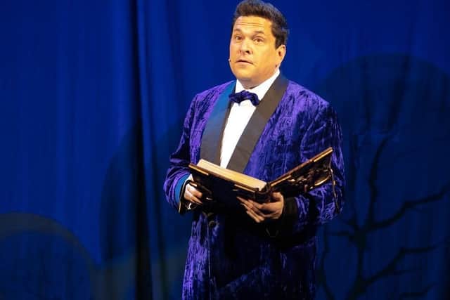 Dom Joly on stage as The Narrator in the Rocky Horror Show. Picture by David Freeman