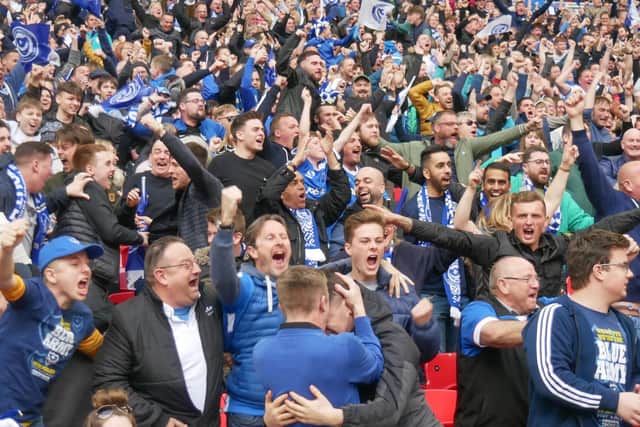 Pompey fans at Wembley. Picture: Habibur Rahman