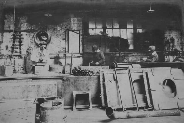 Acetylene welding ventilation trunks - No1 Shipbuilding Shop. Picture: Portsmouth Royal Dockyard Historical Trust