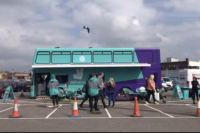 The RooBus parked up in Market Way, behind Cascades Shopping Centre in Portsmouth