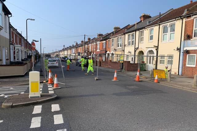 Francis Avenue in Southsea is shut for a week.