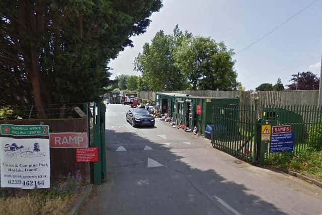 Hayling Island Household Waste and Recycling Centre in Fishery Lane. Picture: Google Maps.