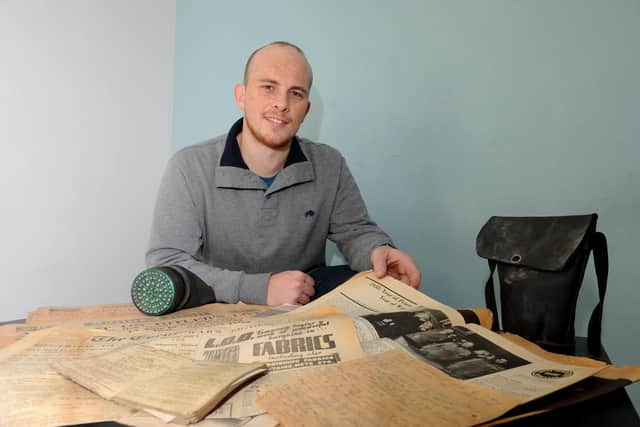 Francis Miller (32) was clearing out his attic at a property he rents out to students in Southsea, and came across a World War 2 gas mask and papers for a 1940s conscript.

Picture: Sarah Standing (180875-3875)
