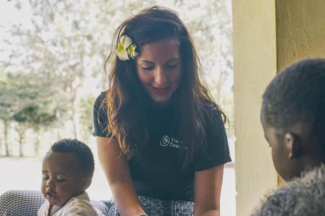 Sara Bigham in Kenya as part of the Travel Teacher scheme.