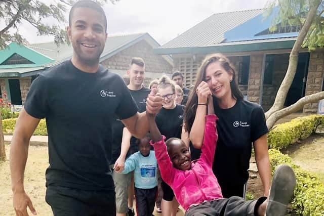 Sara Bigham with Travel Teacher founder Matt Ray in Kenya.