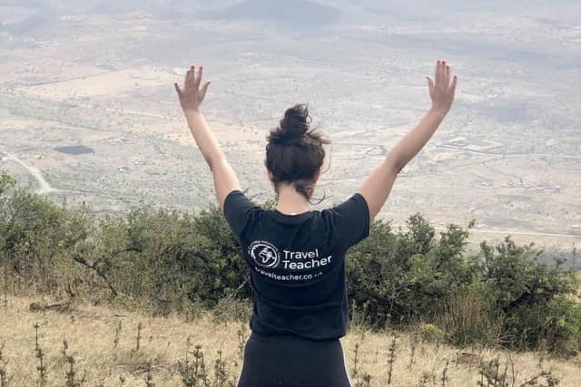 Sara Bigham in Kenya as part of the Travel Teacher scheme.