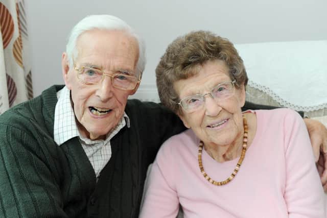Peter Thomas (93) and his wife Edna (89) from Portchester, celebrated their Platinum Wedding Anniversary on Tuesday, April 9. Picture: Sarah Standing (040419-5323)