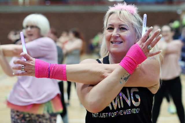 Sue Robson at the Danceathon in aid of the Rowans Hospice, Mountbatten Centre, Portsmouth. Picture: Chris Moorhouse (070419-15)