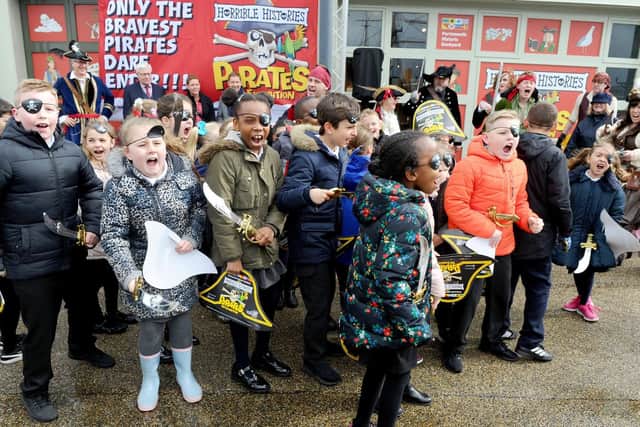 Children from St George's Beneficial Primary School. Picture: Sarah Standing (040419-5117)