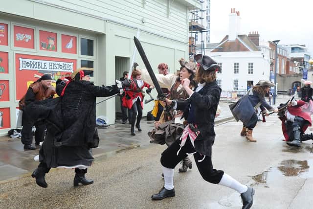 The News, Portsmouth, got a sneak preview of the Horrible Histories Pirates: The Exhibition lands ahoy at Portsmouth Historic Dockyard on Thursday, April 4. Picture: Sarah Standing (040419-5095)