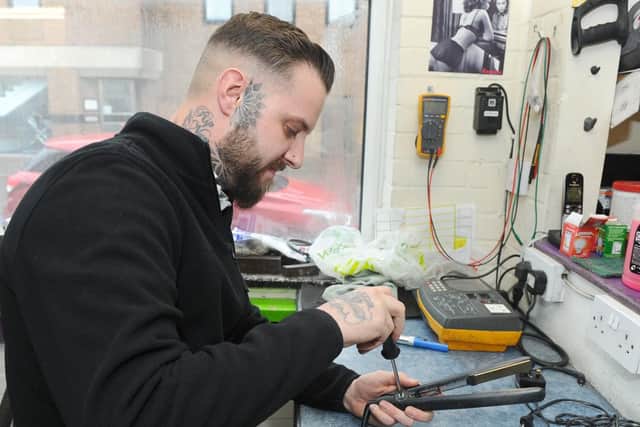 Joe Wright working at Abbey Electrics in Fareham
Picture: Sarah Standing (120319-1827)